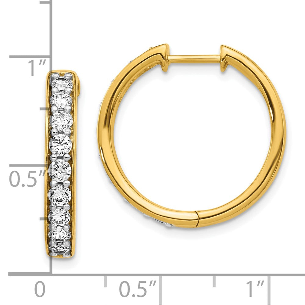 High-Quality 10K Gold Diamond-Accented Hinged Hoop Earrings - Stylish Value!