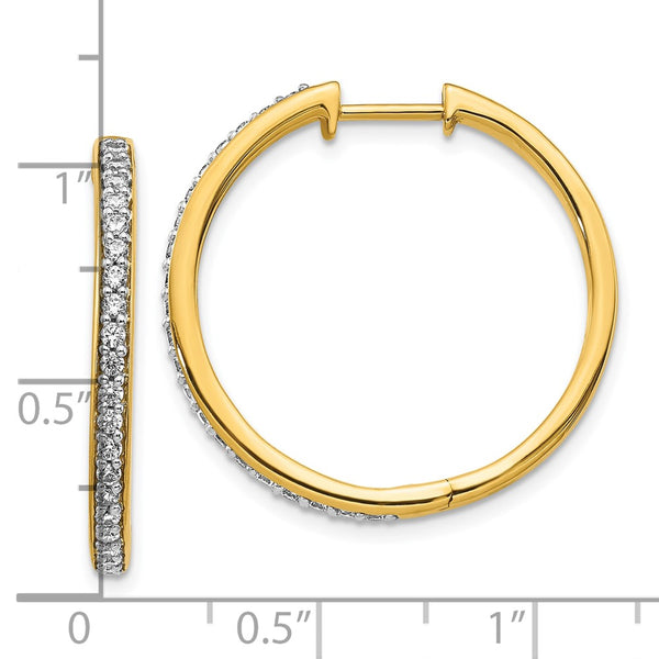 10K Gold Diamond-Hinged Hoop Earrings