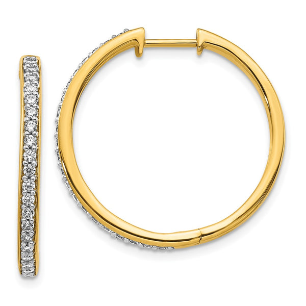 10K Gold Diamond-Hinged Hoop Earrings