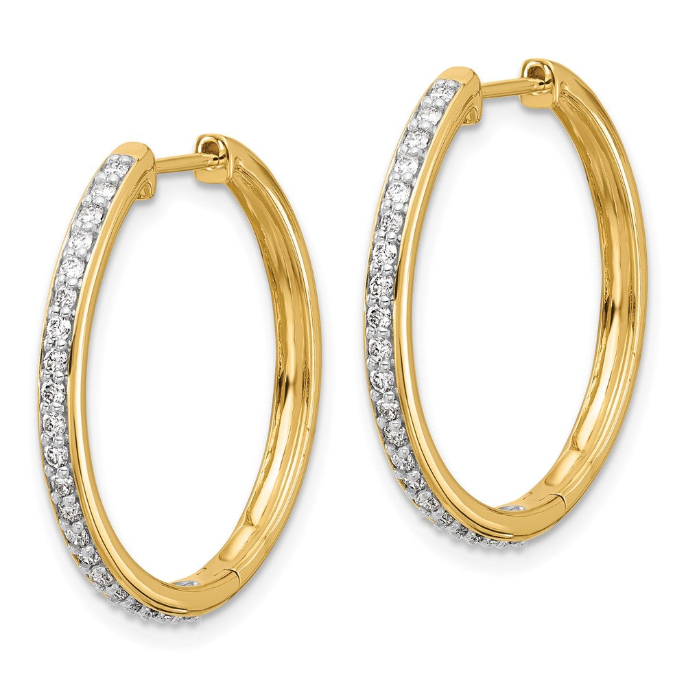 Shop 14K Gold Diamond-Accented Hinged Hoop Earrings - Stylish Luxury Design