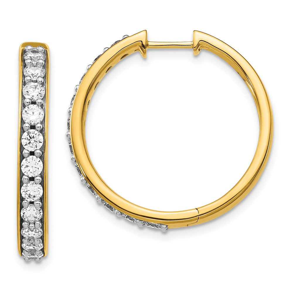 Buy Stylish 14K Gold Hinged Hoop Earrings with 1.5 Carat Lab-Grown Diamonds