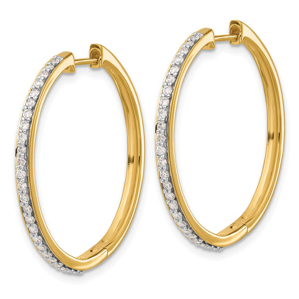 14K Gold Diamond-Accented Hinged Hoop Earrings - Style GR1-1020926