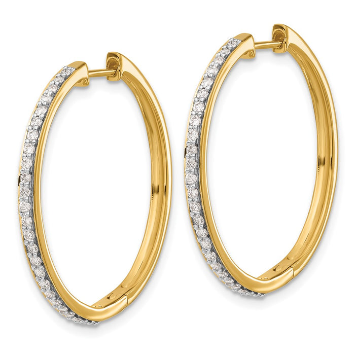 Buy Exclusive 14K Gold Diamond-Accented Hinged Hoop Earrings - Stylish Luxury!-2