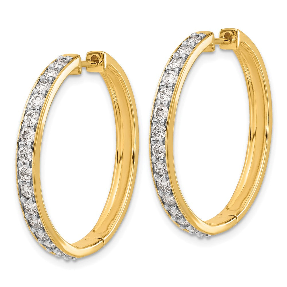 Exclusive 14K Gold Diamond-Accented Hinged Hoop Earrings - Stylish & Affordable