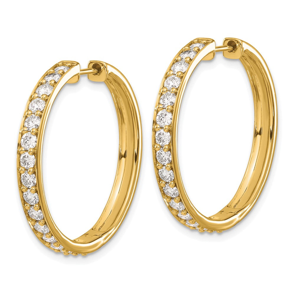 Shop 14K Gold Diamond-Accented Hinged Hoop Earrings - Stylish Luxury Value!