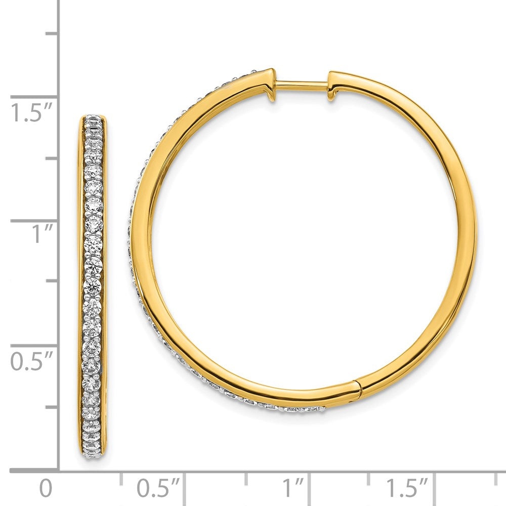 Shop Stylish 14K Gold Diamond-Accented Hinged Hoop Earrings - Value Set!
