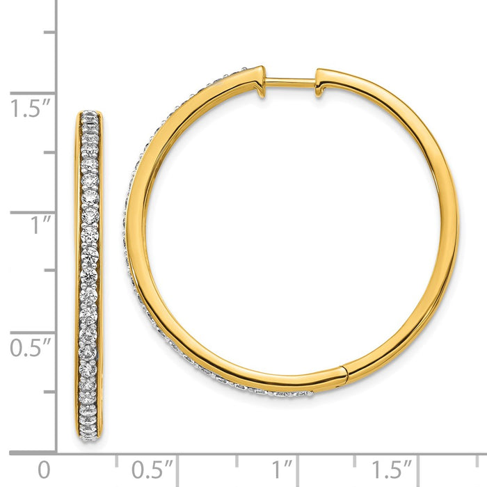 Shop Stylish 14K Gold Diamond-Accented Hinged Hoop Earrings - Value Set!-4