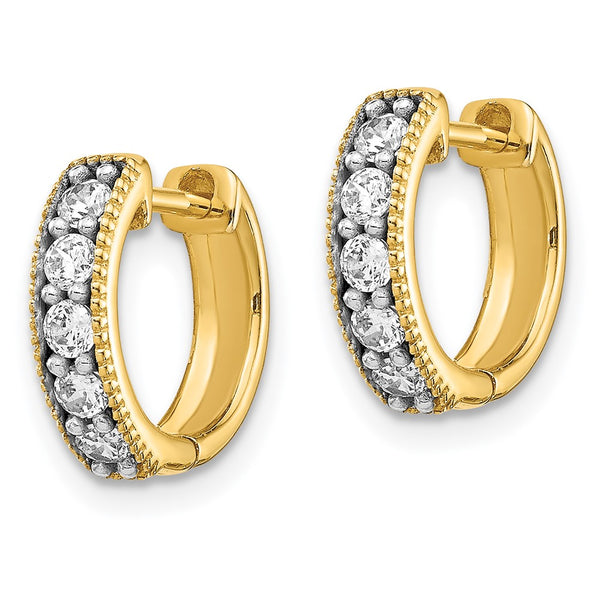 14K Gold Hinged Hoop Earrings with 1/3 Carat Lab-Grown Diamonds - Style GR1-1002766
