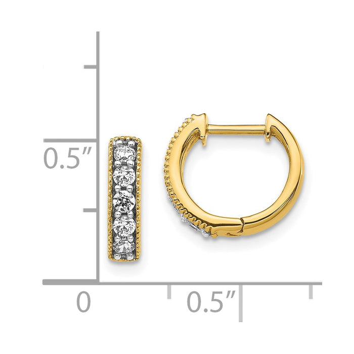 Buy Exclusive 14K Yellow Gold Diamond-Accented Hinged Hoop Earrings, Stylish Design-4
