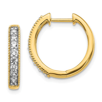 Shop Stylish 10K Yellow Gold Diamond-Accented Hinged Hoop Earrings
