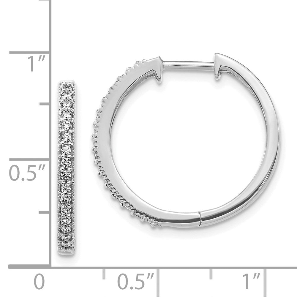Exclusive 14K White Gold Diamond-Accented Milgrain Hoop Earrings, Stylish Value