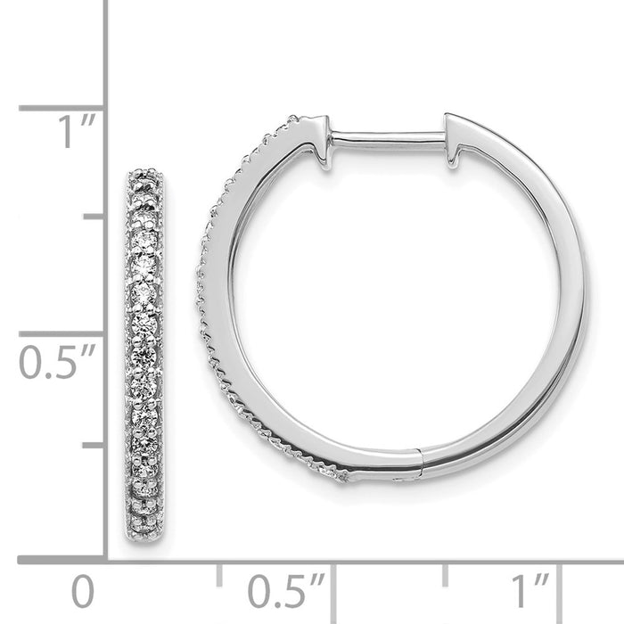 High-Quality 14K White Gold Diamond-Accented Hoop Earrings | Stylish Value-4