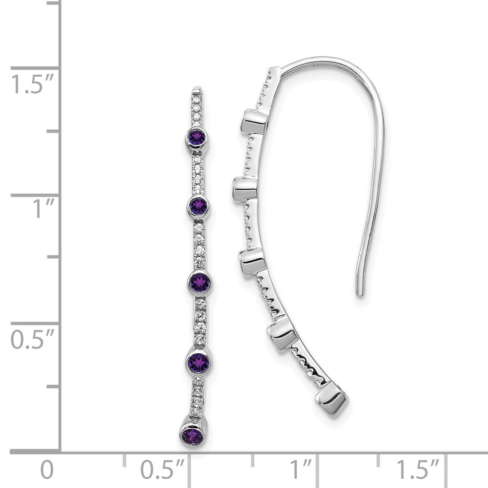 Exclusive 14K White Gold Amethyst & Diamond Earrings - Stylish & Affordable!