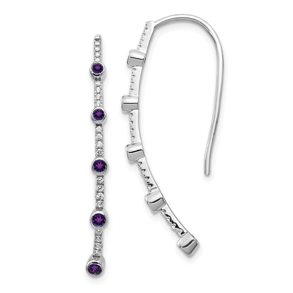 Exclusive 14K White Gold Amethyst & Diamond Earrings - Stylish & Affordable!
