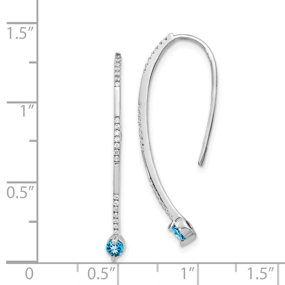 Shop Exclusive 14K White Gold Blue Topaz & Diamond Earrings - Stylish Value