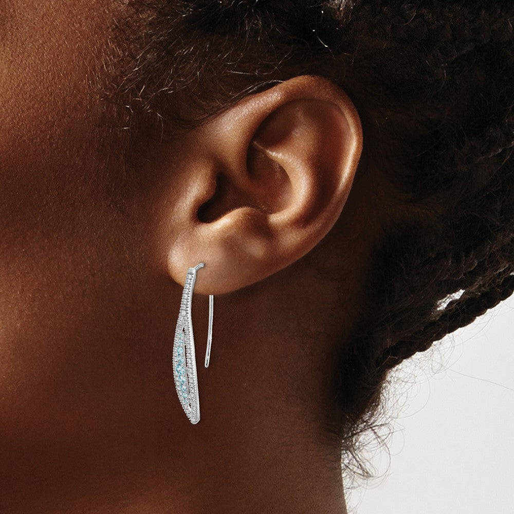 Shop Stylish 14K White Gold Aquamarine & Diamond Earrings - Luxury Value!