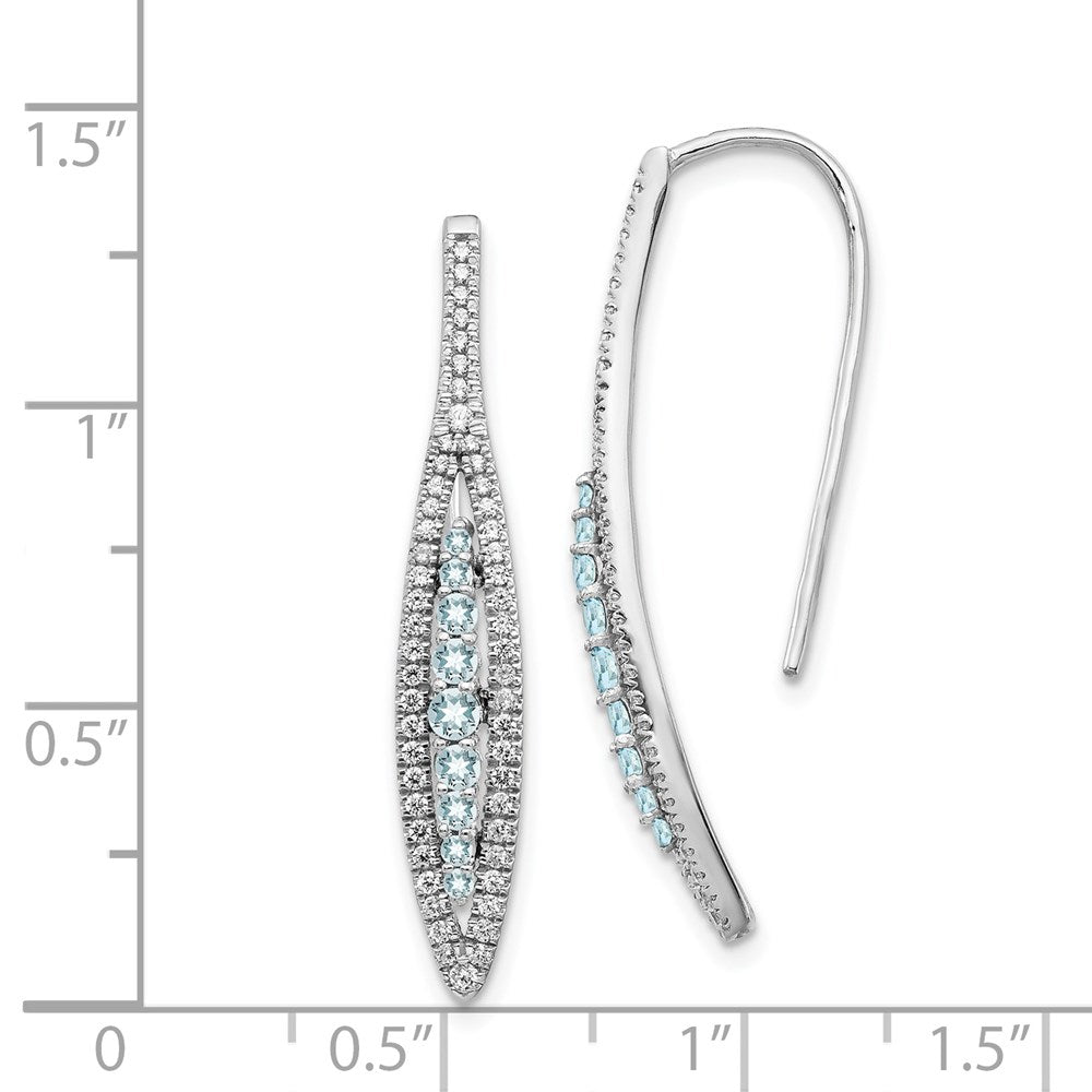Shop Stylish 14K White Gold Aquamarine & Diamond Earrings - Luxury Value!