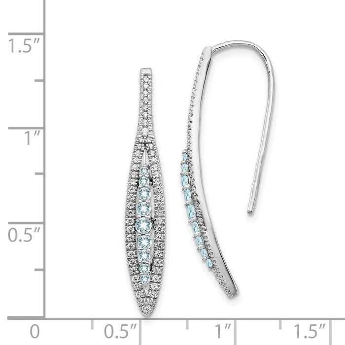 Shop Stylish 14K White Gold Aquamarine & Diamond Earrings - Luxury Value!-4
