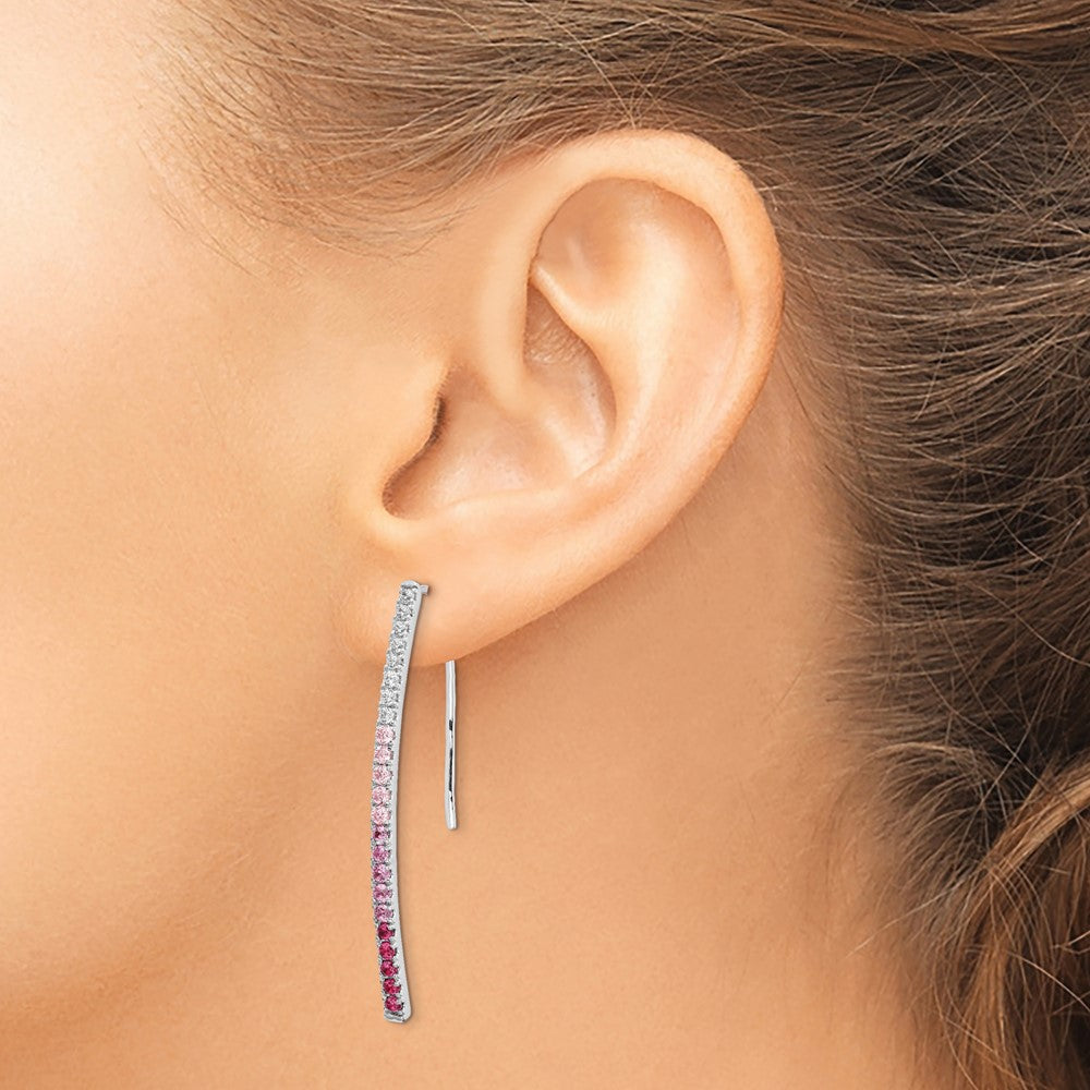 Exclusive 14K White Gold Earrings with Diamonds & Pink Sapphires - Affordable Luxury