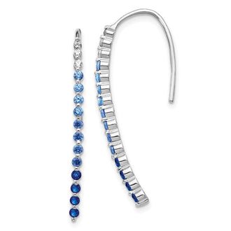 Buy Exclusive 10K White Gold Diamond & Sapphire Earrings - Stylish Luxury