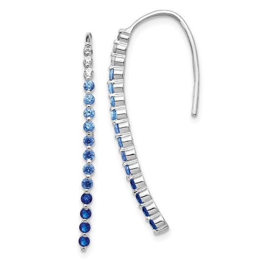 Buy Exclusive 10K White Gold Diamond & Sapphire Earrings - Stylish Luxury
