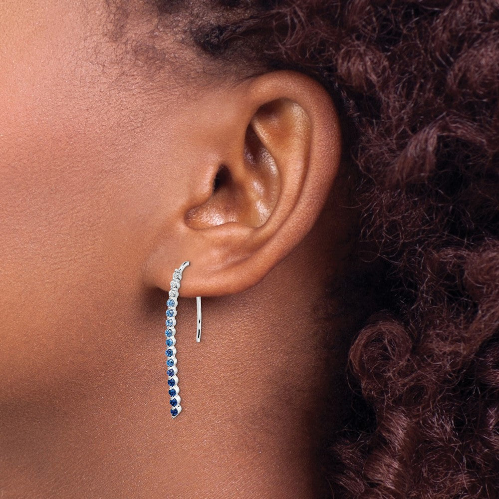 Exclusive 14K White Gold Sapphire & Diamond Earrings - Stylish & Affordable