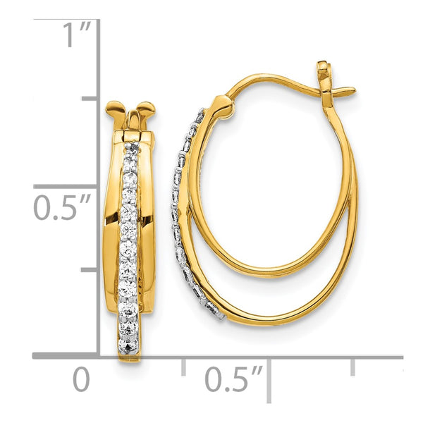 10K Gold Diamond Hoop Earrings