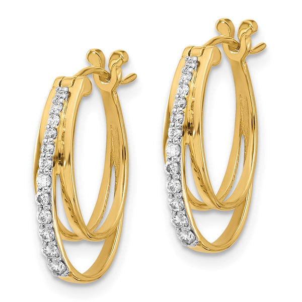 14K Gold Diamond Hoop Earrings - Style GR1-1016589