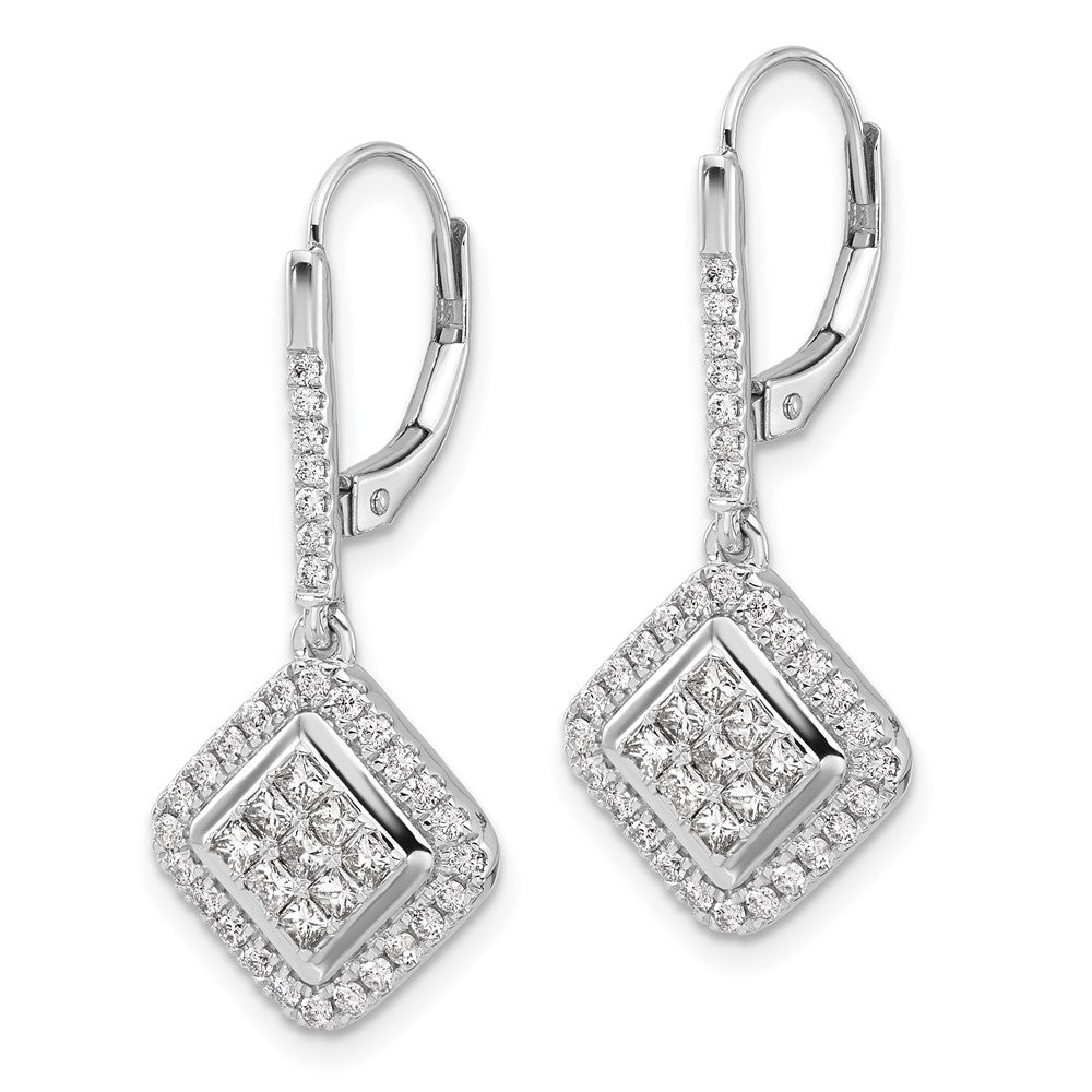 Shop Stylish 14K White Gold Diamond Cluster Drop Earrings - Affordable Luxury