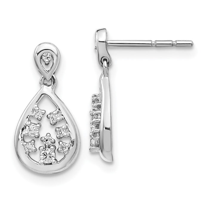 High-Quality 14K White Gold Diamond Stud Earrings - Stylish Luxury Jewelry-1