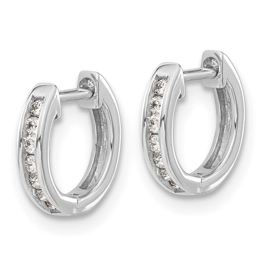 Shop Exclusive 10K White Gold Diamond-Accented Hoop Earrings | Stylish Value