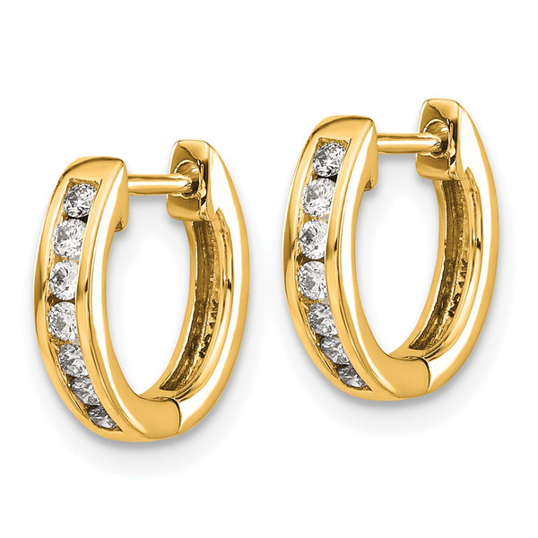 14K Gold Diamond-Studded Hoop Earrings