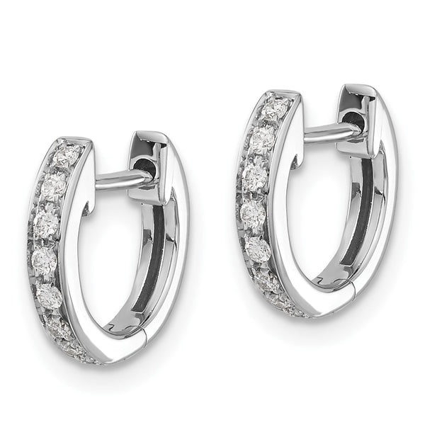 10K White Gold Diamond-Accented Hinged Hoop Earrings - Style GR1-1020940
