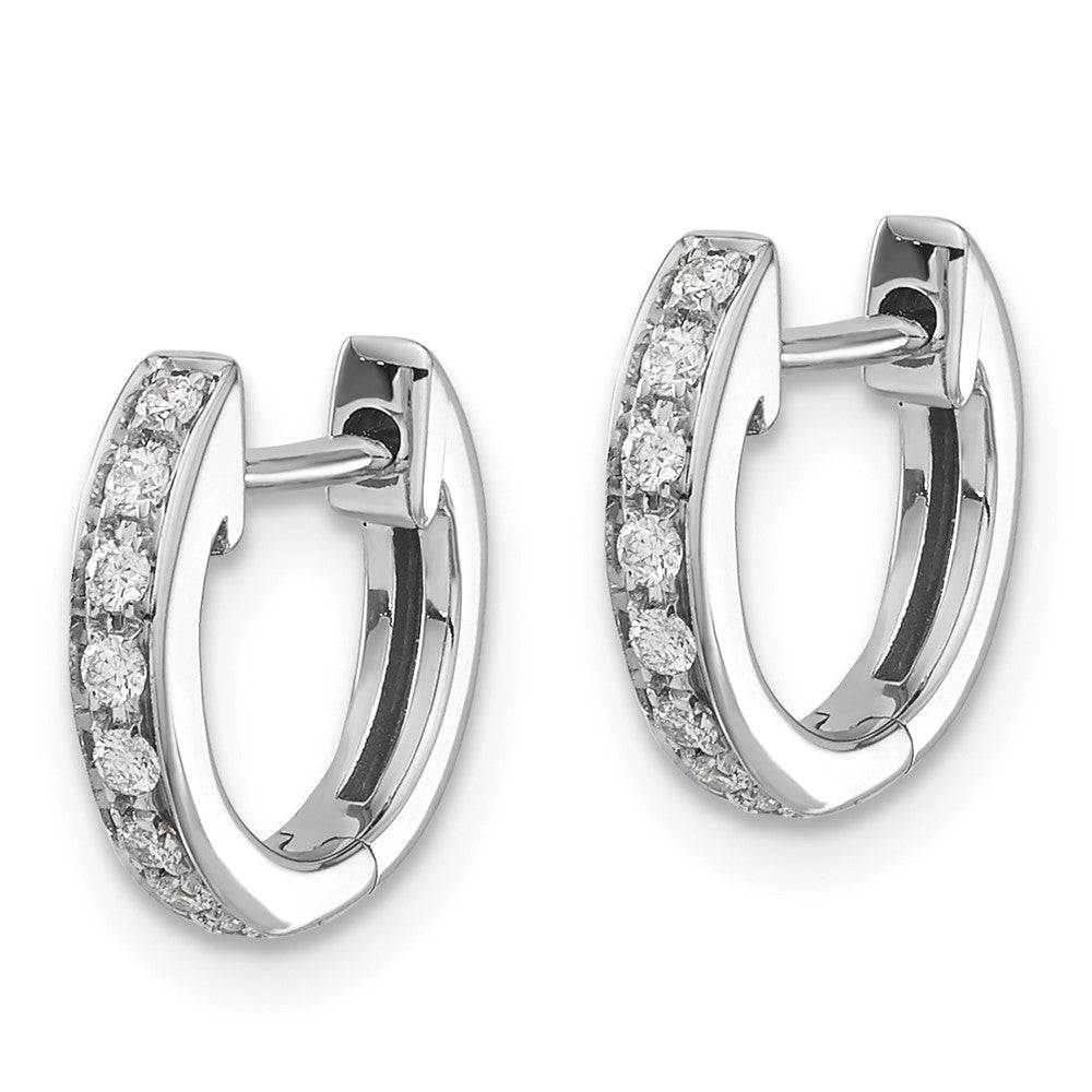Buy Stylish 14K White Gold Diamond-Accented Hinged Hoop Earrings, 1.5"