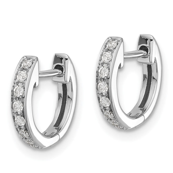14K White Gold Diamond-Accented Hinged Hoop Earrings, 1.5" - Style GR1-1021142
