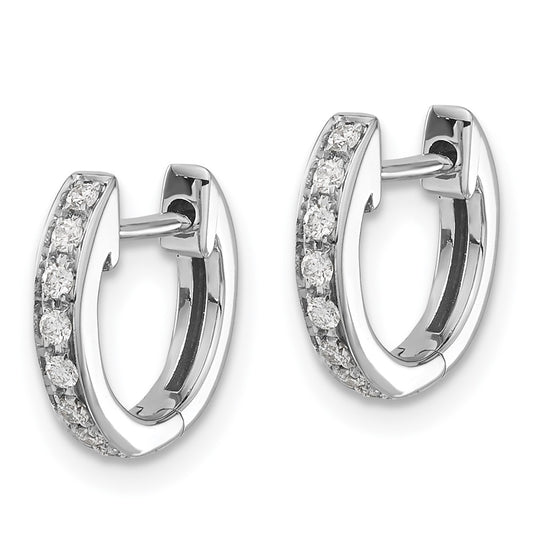Buy Stylish 14K White Gold Diamond-Accented Hinged Hoop Earrings, 1.5"