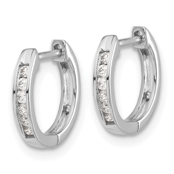 10K White Gold Diamond-Accented Hinged Hoop Earrings, 1.5" - Style GR1-1002937