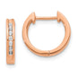 Buy Exclusive 10K Rose Gold Diamond-Accented Hoop Earrings - Stylish Value!-1