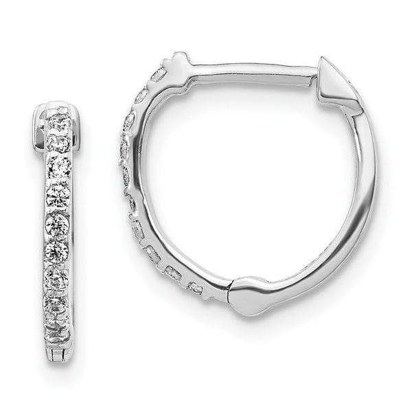 14K White Gold Diamond Hoop Earrings - Style GR1-1002951