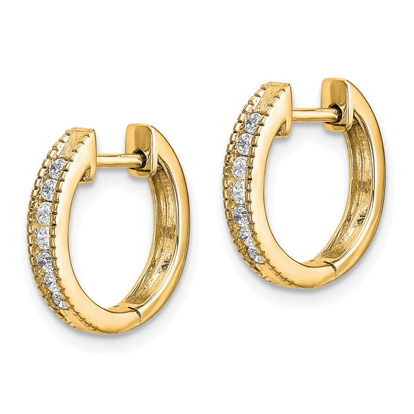 14K Gold Diamond-Accented Hinged Hoop Earrings - 1.5" Diameter - Style GR1-1016665