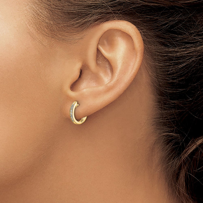 Shop Stylish 14K Gold Diamond-Accented Hinged Hoop Earrings - 1.5" Diameter-3