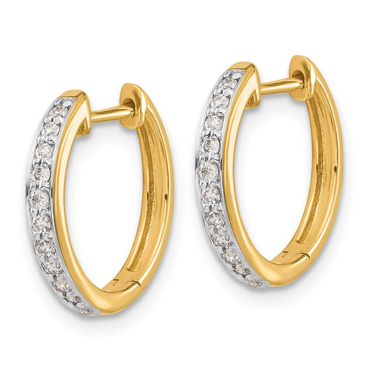 High-Quality 10K Diamond-Studded Hinged Hoop Earrings | Stylish Value Buy