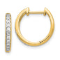 High-Quality 10K Diamond-Studded Hinged Hoop Earrings | Stylish Value Buy-2