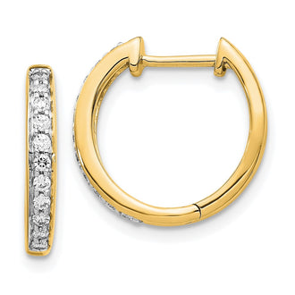 High-Quality 10K Diamond-Studded Hinged Hoop Earrings | Stylish Value Buy