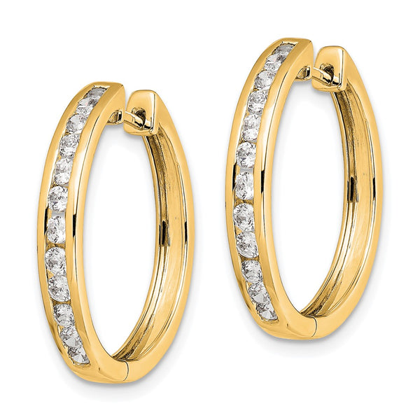 10K Gold Diamond-Accented Hinged Hoop Earrings - Style GR1-1021340