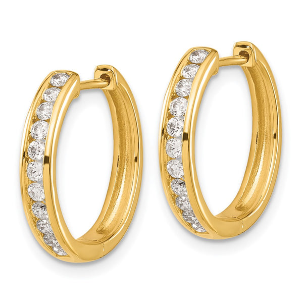 14K Gold Diamond-Accented Hinged Hoop Earrings - Style GR1-1021071