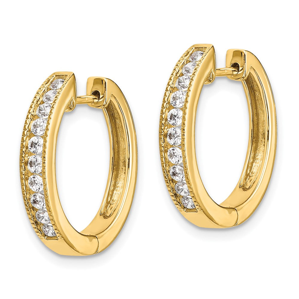 Shop Stylish 14K Gold Diamond-Accented Hinged Hoop Earrings - Elegant Design