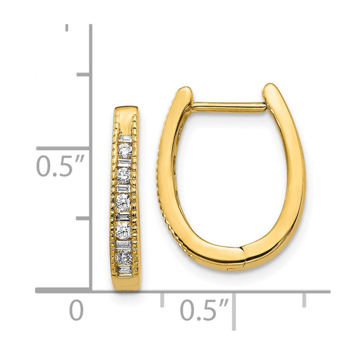 Shop Stylish 14K Gold Oval Hinged Hoop Earrings with Diamonds - Affordable Luxury-4