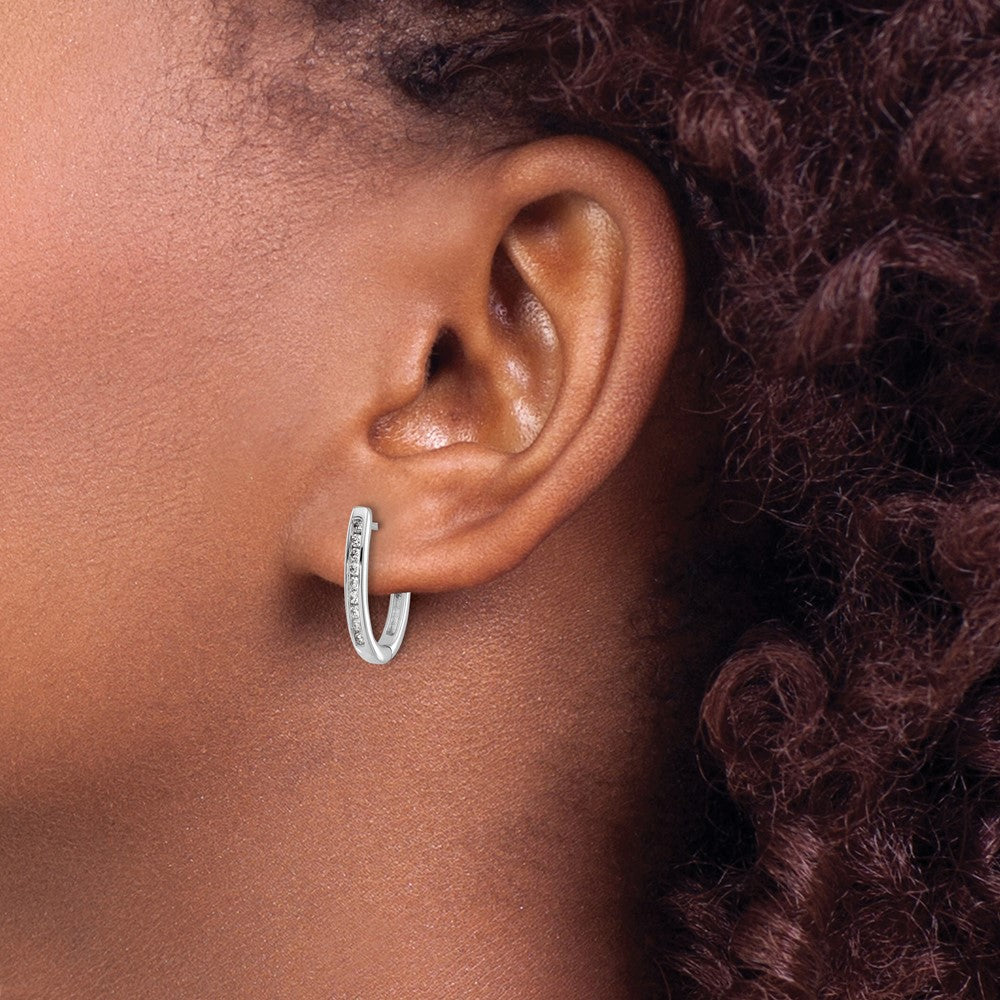 Buy Exclusive 10K White Gold Oval Hoop Earrings with Diamonds - Stylish Value!