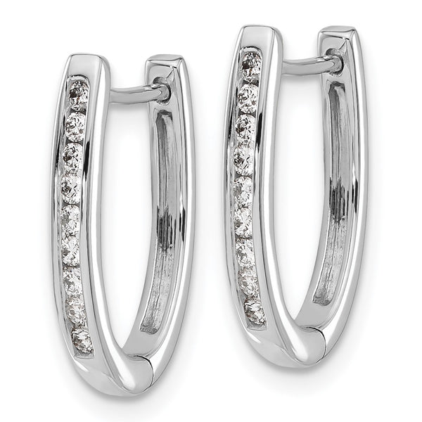 14K White Gold Hinged Hoop Earrings with 1/4 Carat Lab-Grown Diamonds - Style GR1-1002976